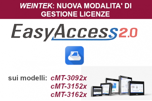 Weintek: nuova gestione della licenza EasyAccess su CMT3092X, CMT3152X, CMT3162X