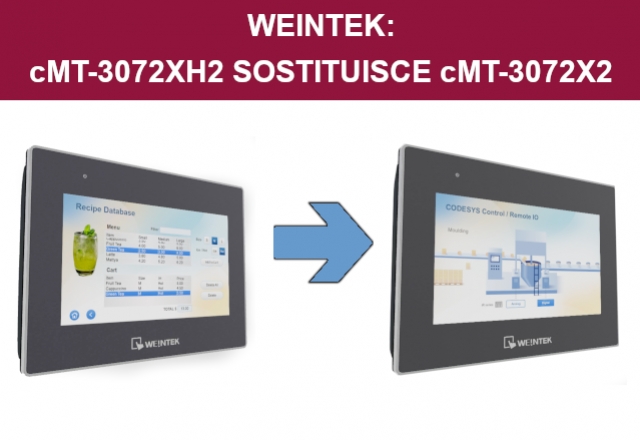 Weintek: il pannello cMT-3072XH2 sostituisce il cMT-3072X2 